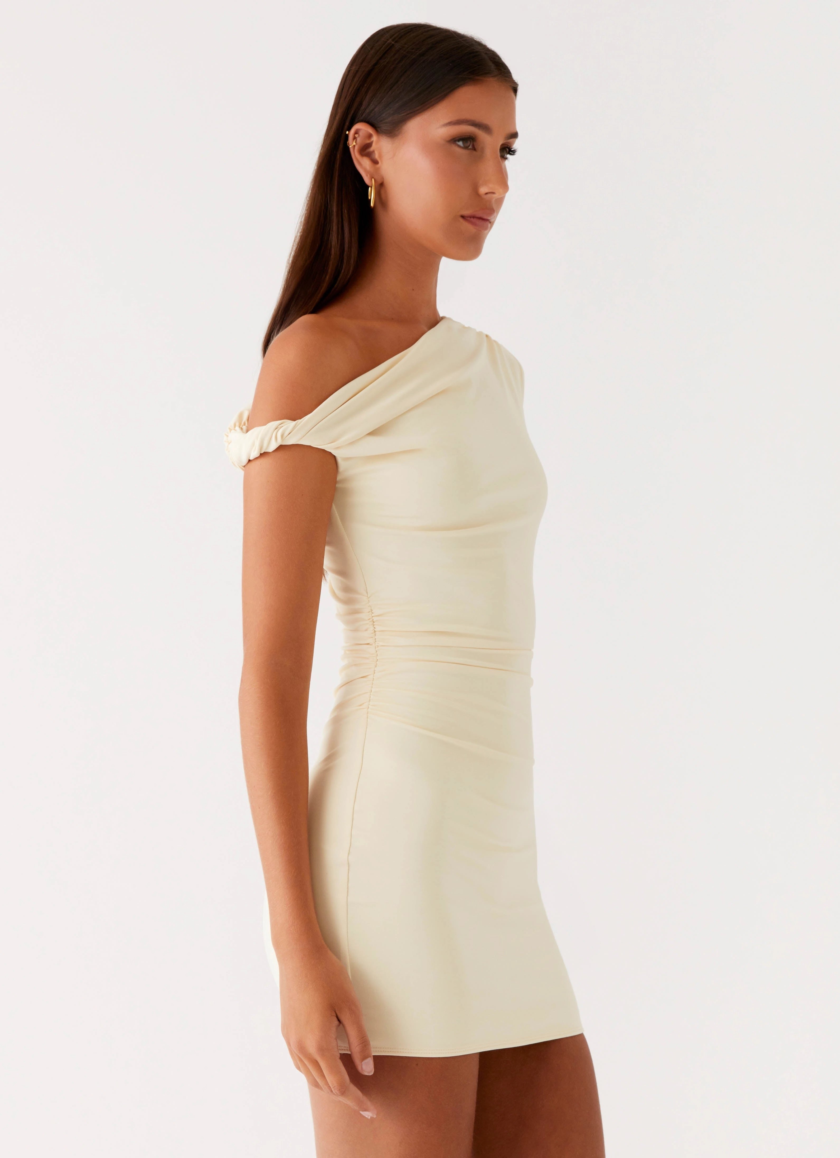 Cool Draping Byron Mini Dress - Sunny Yellow