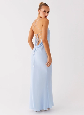 Cabello Maxi Dress - Pale Blue Korean Mood