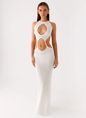 Timeless Piece Caicos Crochet Maxi Dress - White