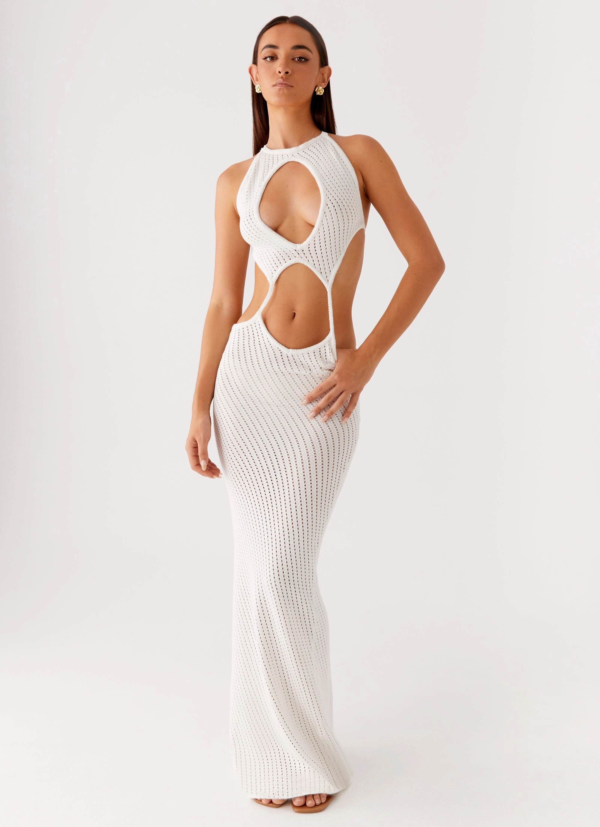 Smooth Motion Smart and Relaxed Caicos Crochet Maxi Dress - White