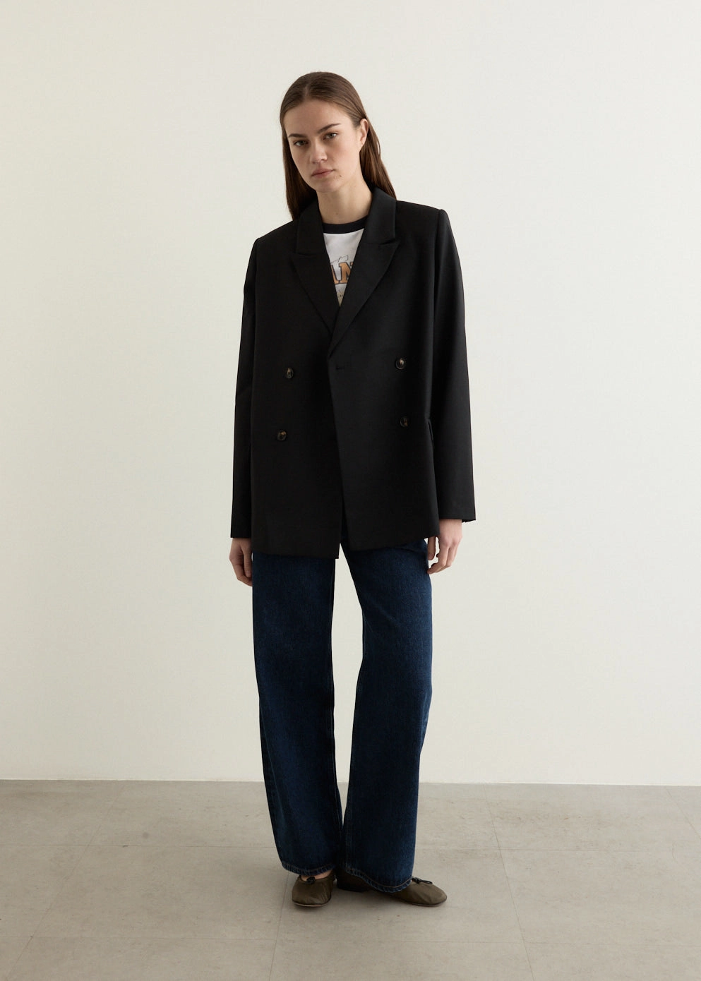 Calendered Wool Blazer MagneticClosure Recycled Material