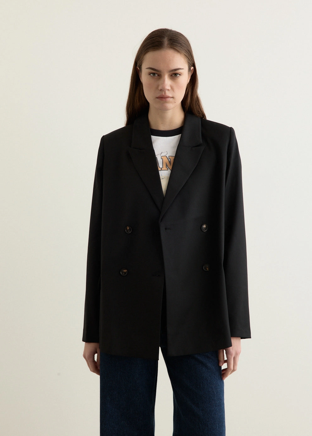 Calendered Wool Blazer Evening Out