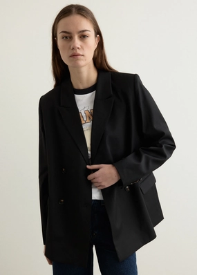 Calendered Wool Blazer Heat Reflective Layer Stretch Comfort Design