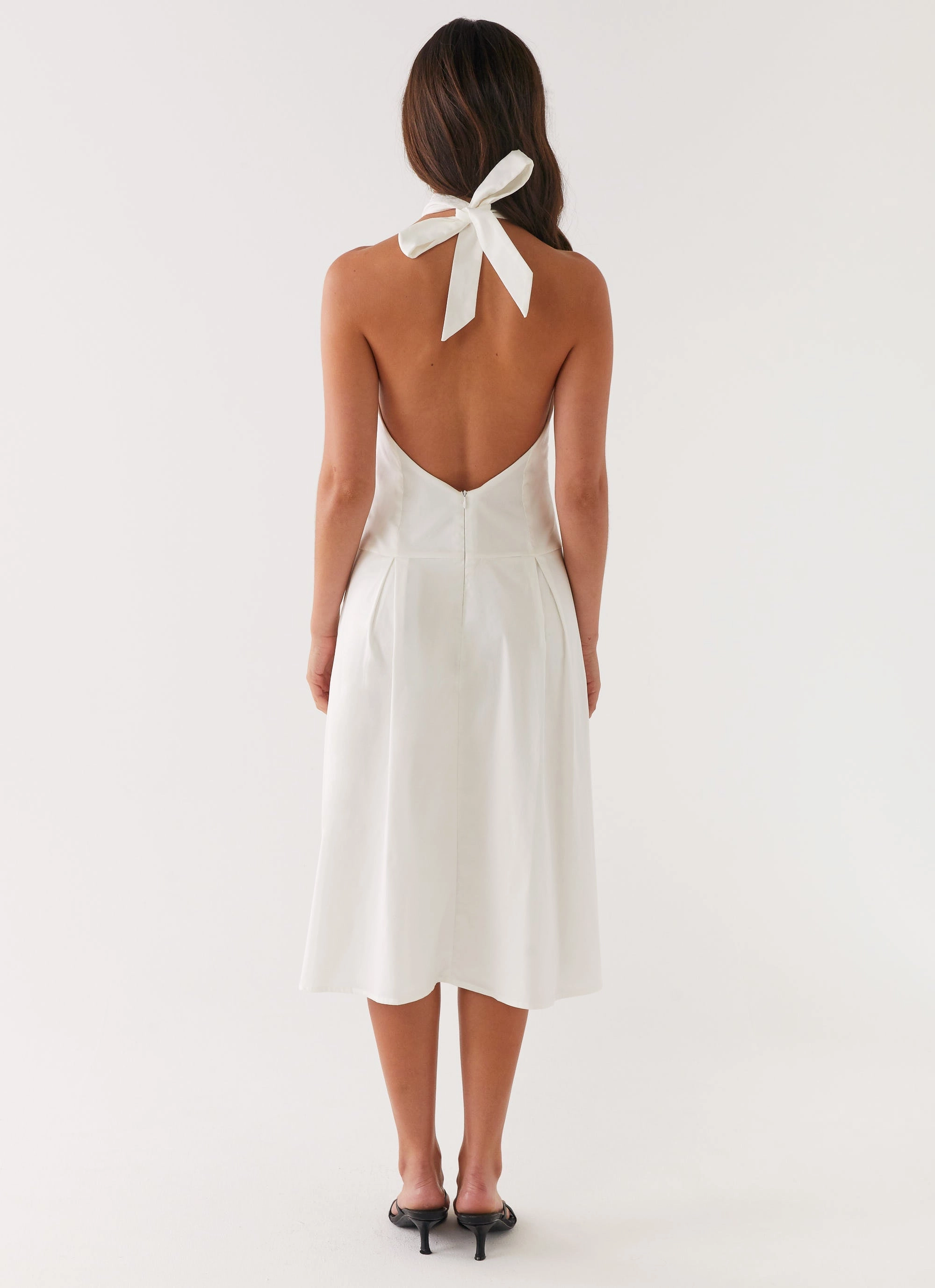 Calla Halter Midi Dress - White Beauty Zone