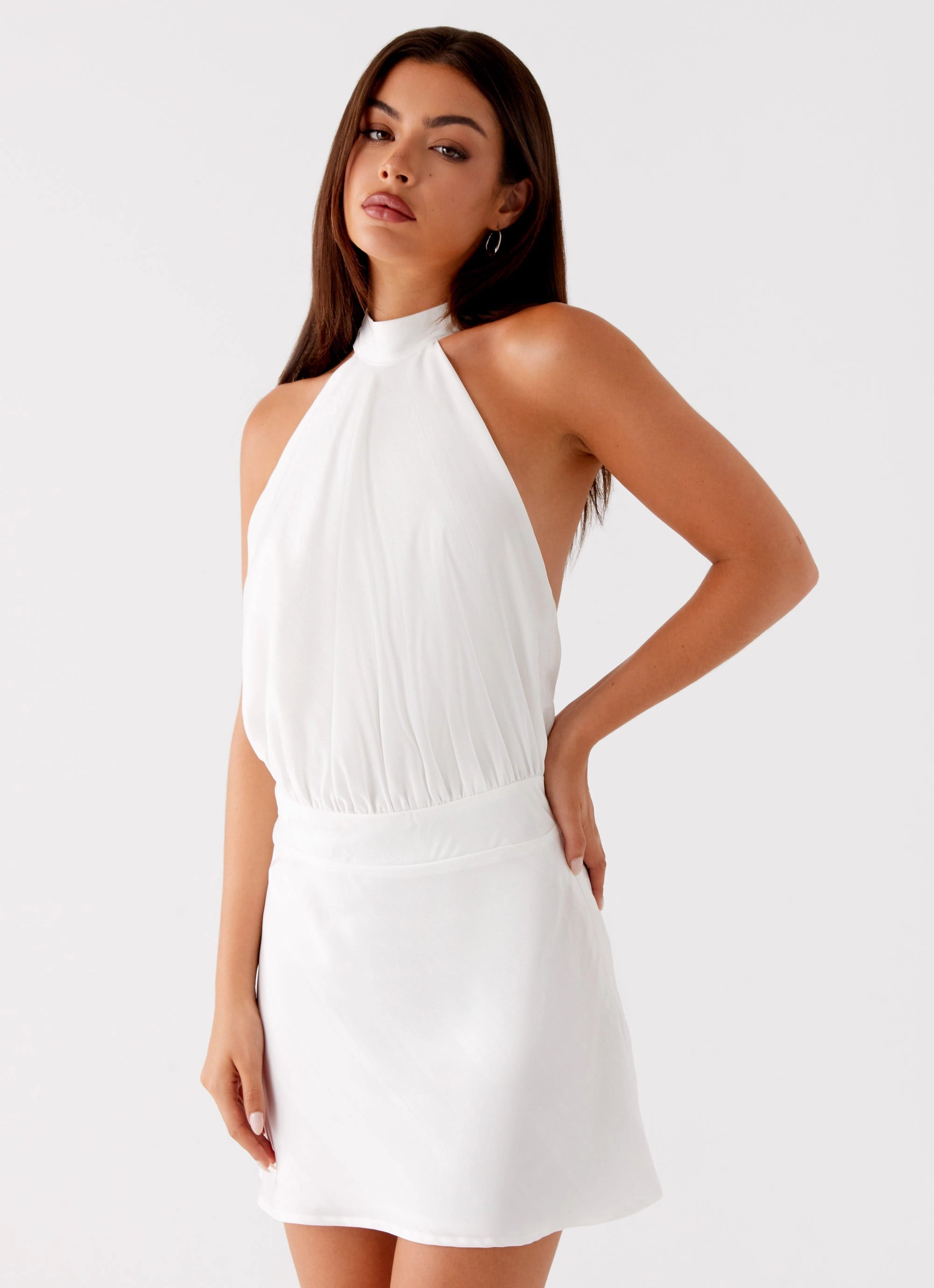 Camera Shy Mini Dress - Ivory Bold Elegance