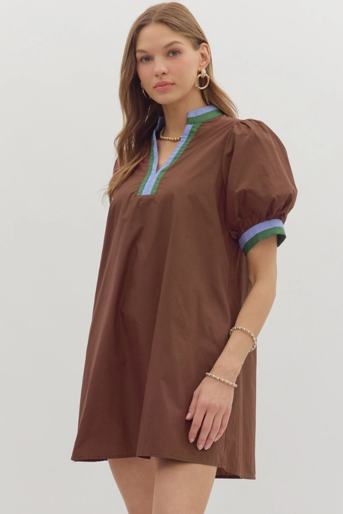 Romantic dinner wear Camille Puff Sleeve Mini Dress