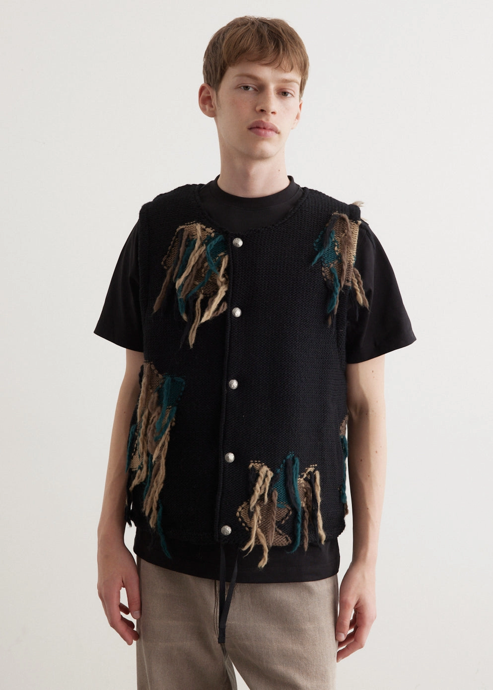 Camouflage Reversible Knit Vest Bonded Seam Construction DoubleLayeredEdges