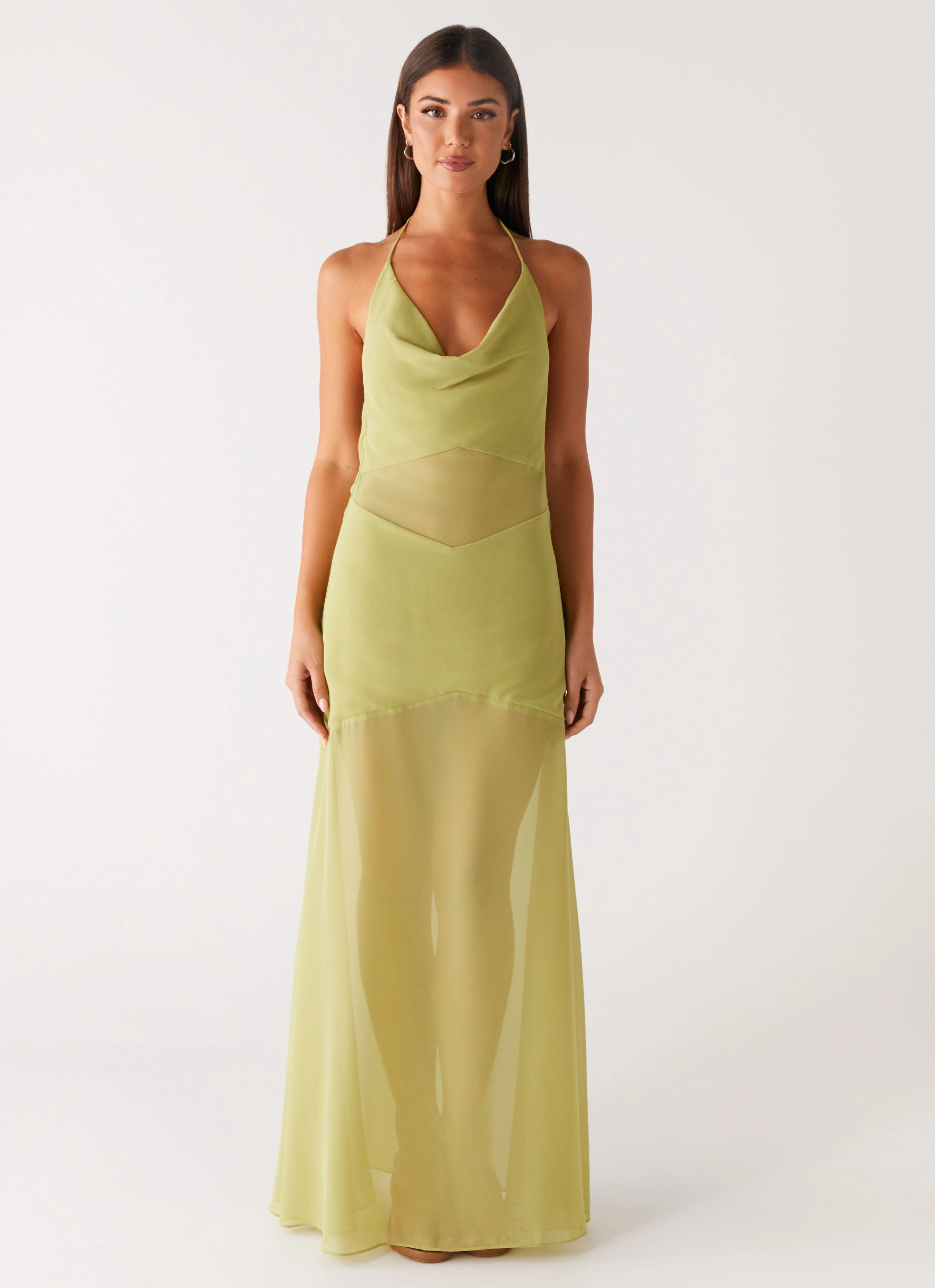 Flowy Cut Samoa Maxi Dress - Lime