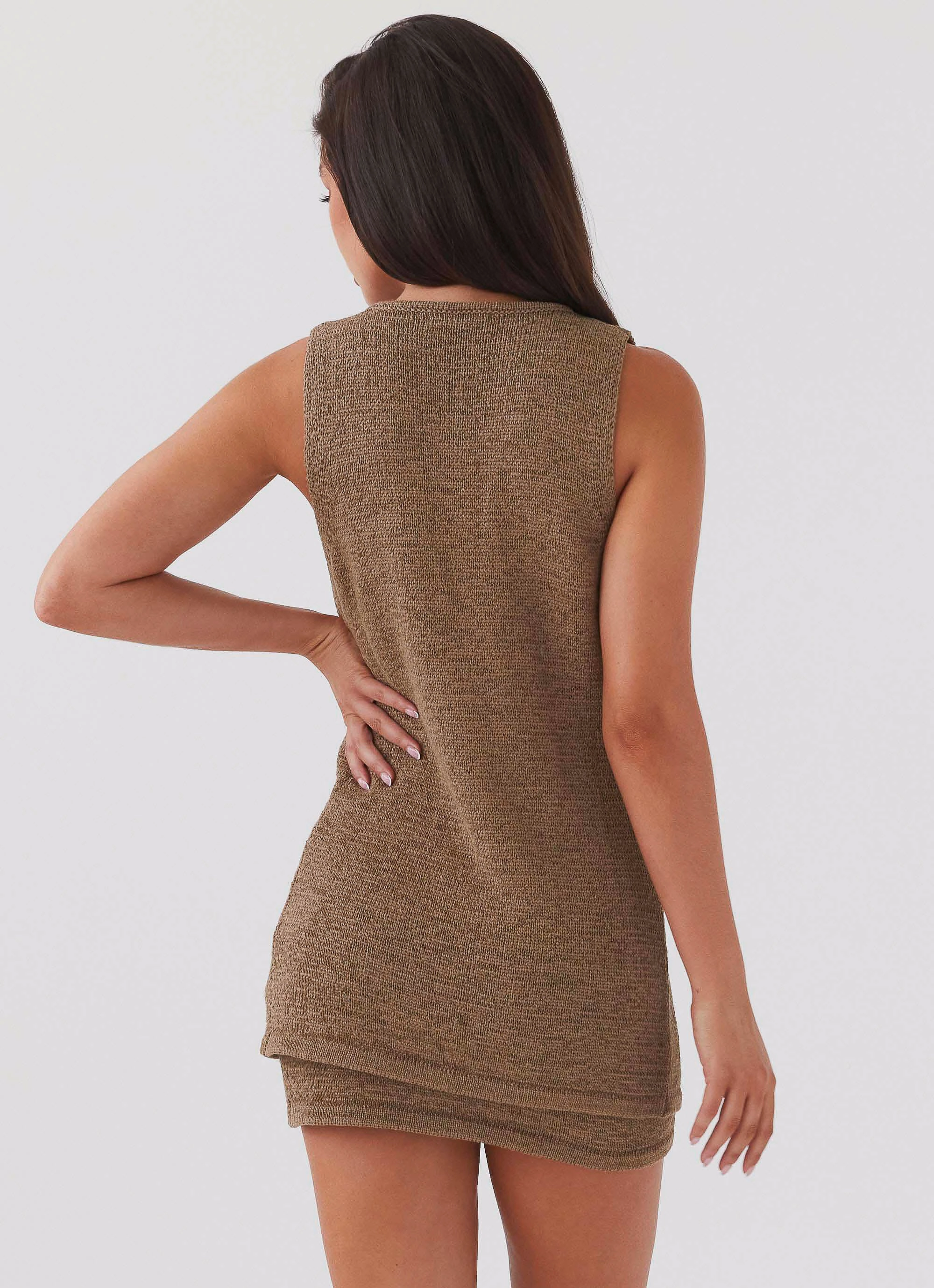 Capri Glow Knit Skirt - Khaki QuickRelease Closure VNeckReinforcement