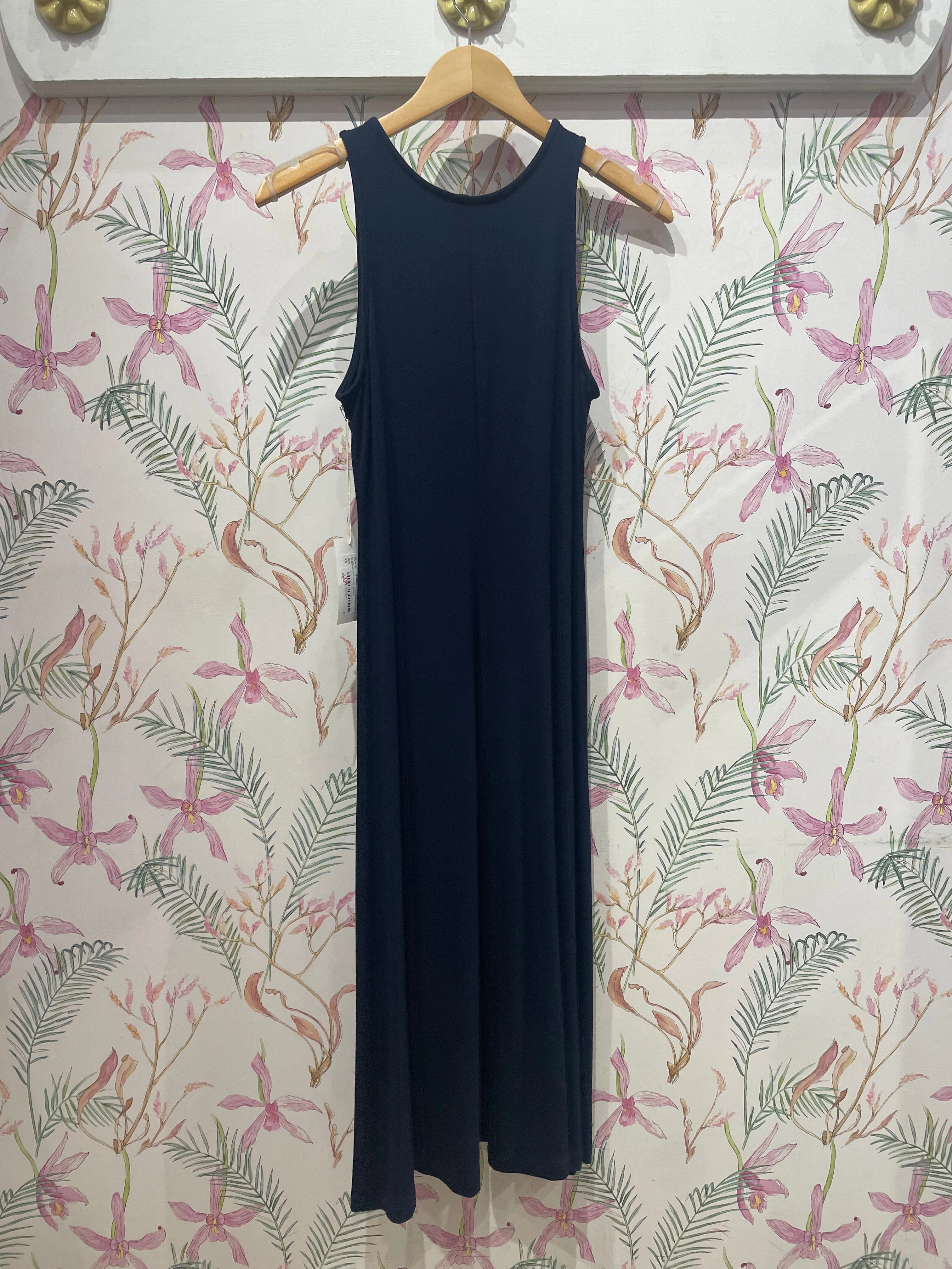 Sleeveless Midi Dress in Navy All-Day Fit