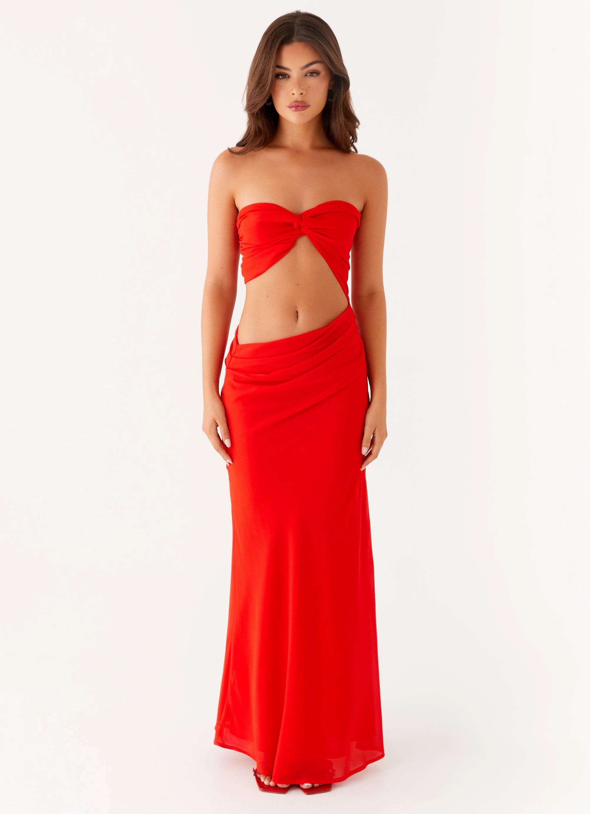 Carla Maxi Dress - Red Sleeveless