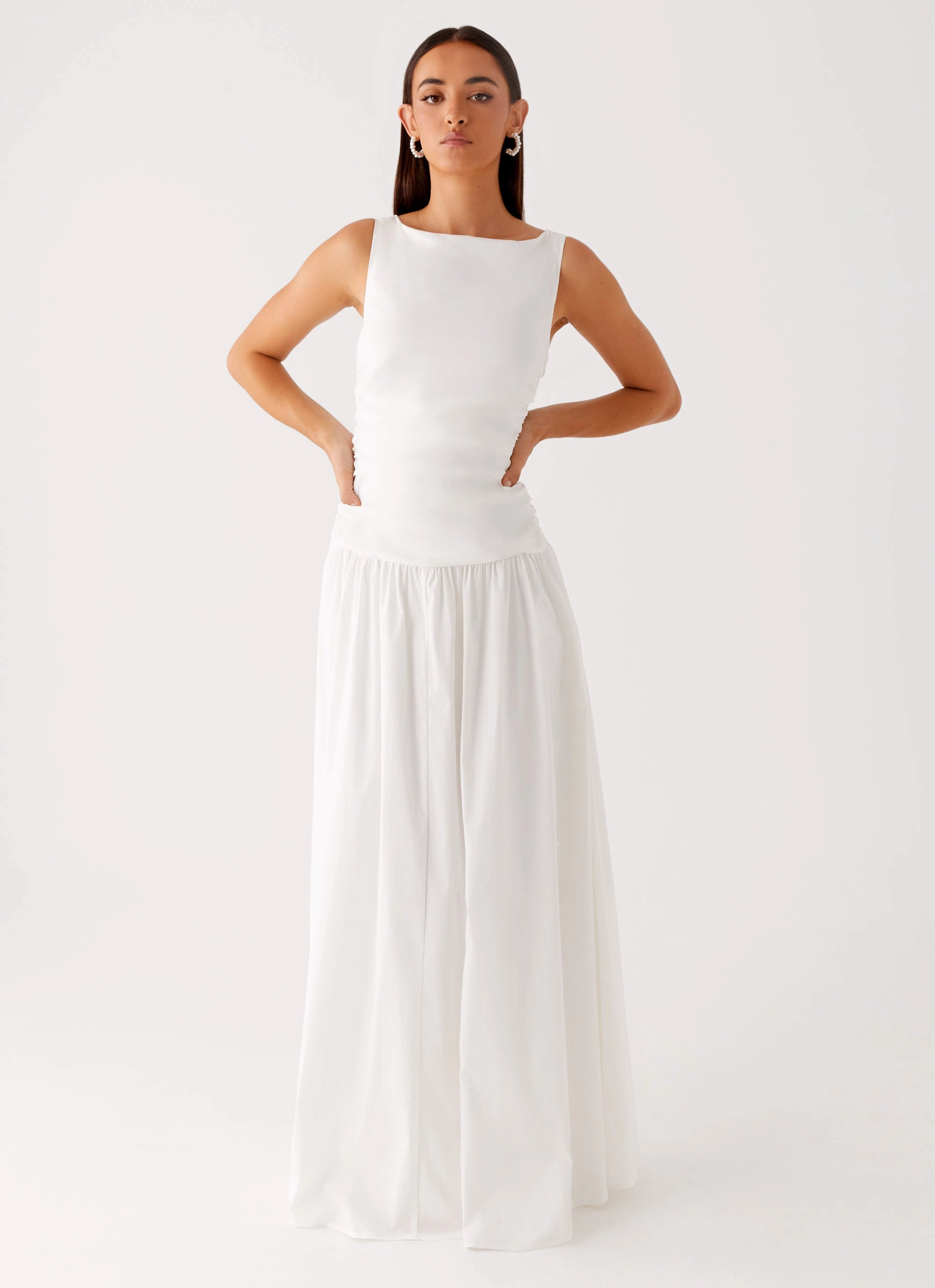 Eye Appeal Carmel High Neck Maxi Dress - White