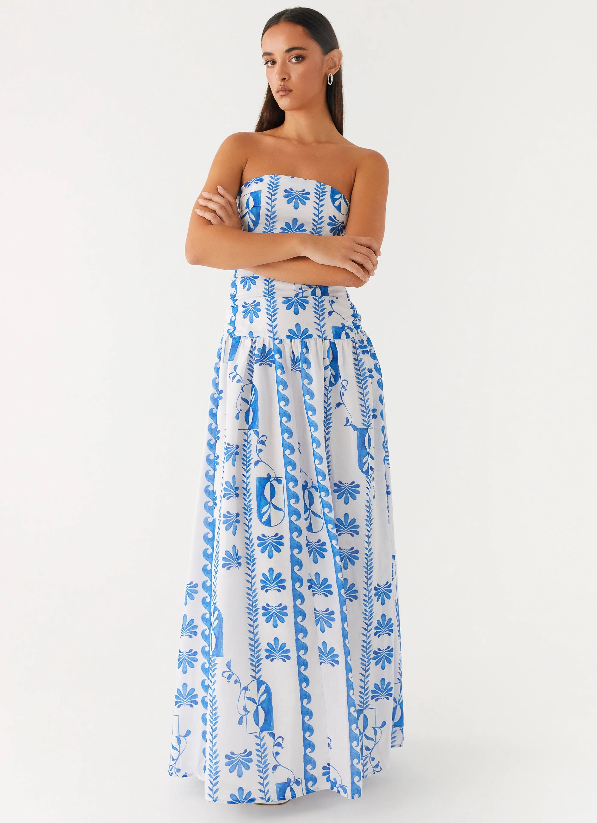 Cozy Feel Seasonal Must-Have Carmel Maxi Dress - Floral Wave