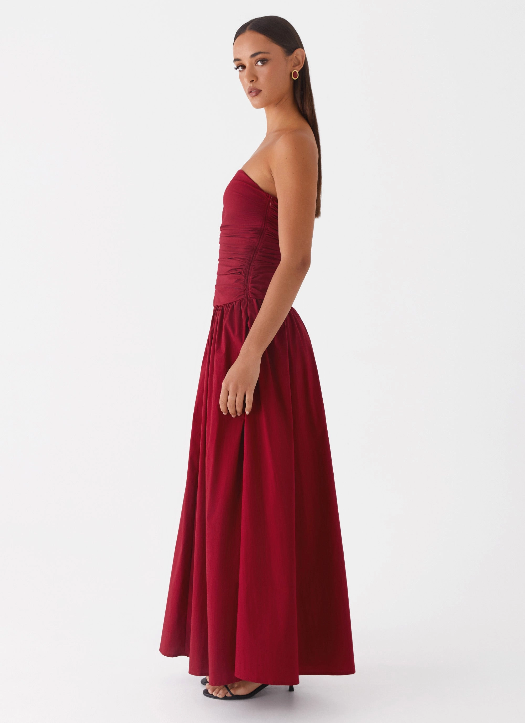Cozy Layering Carmel Maxi Dress - Merlot