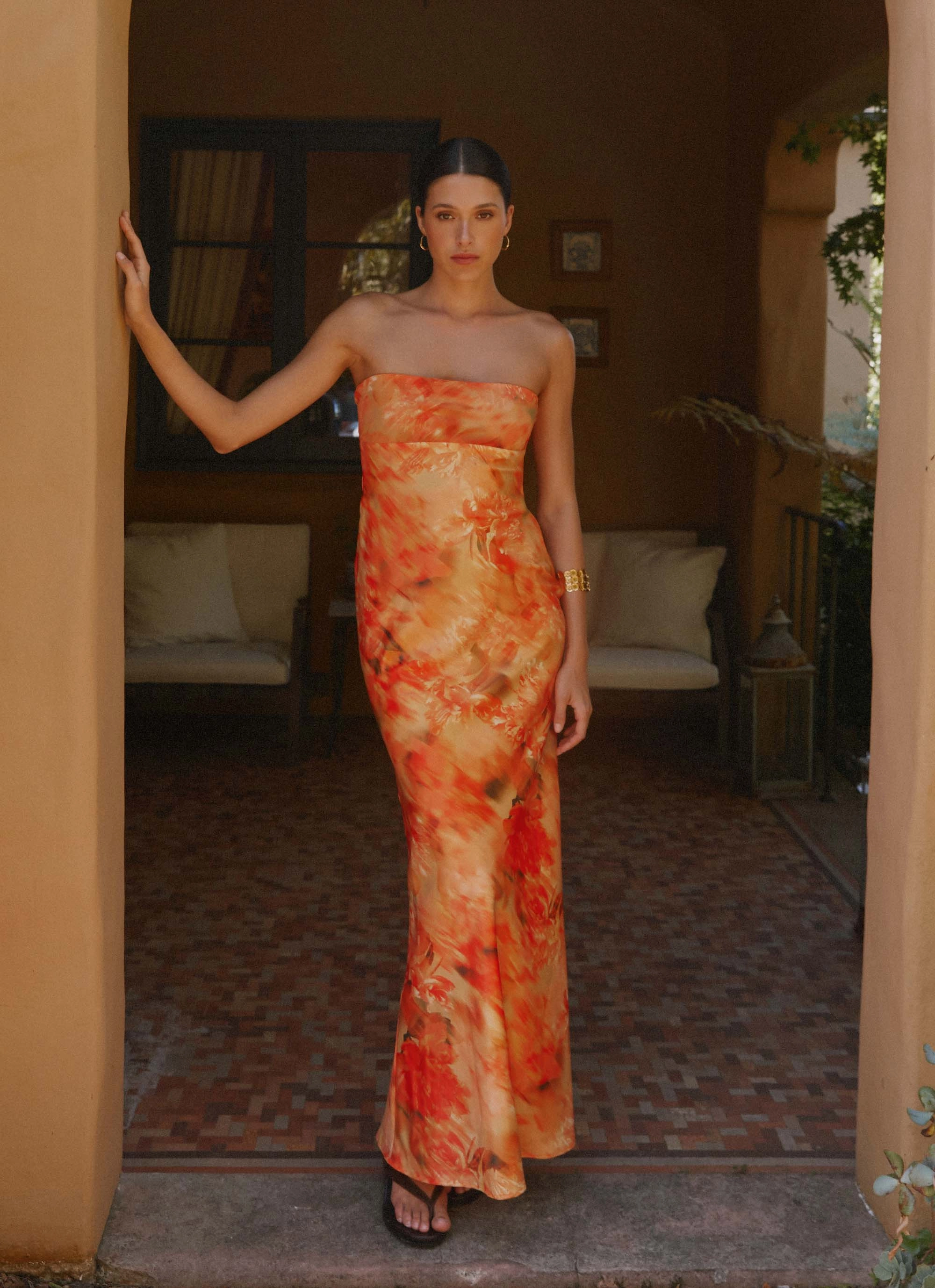 Carmen Maxi Dress - Sunset Floral Smooth Shape Best-Seller