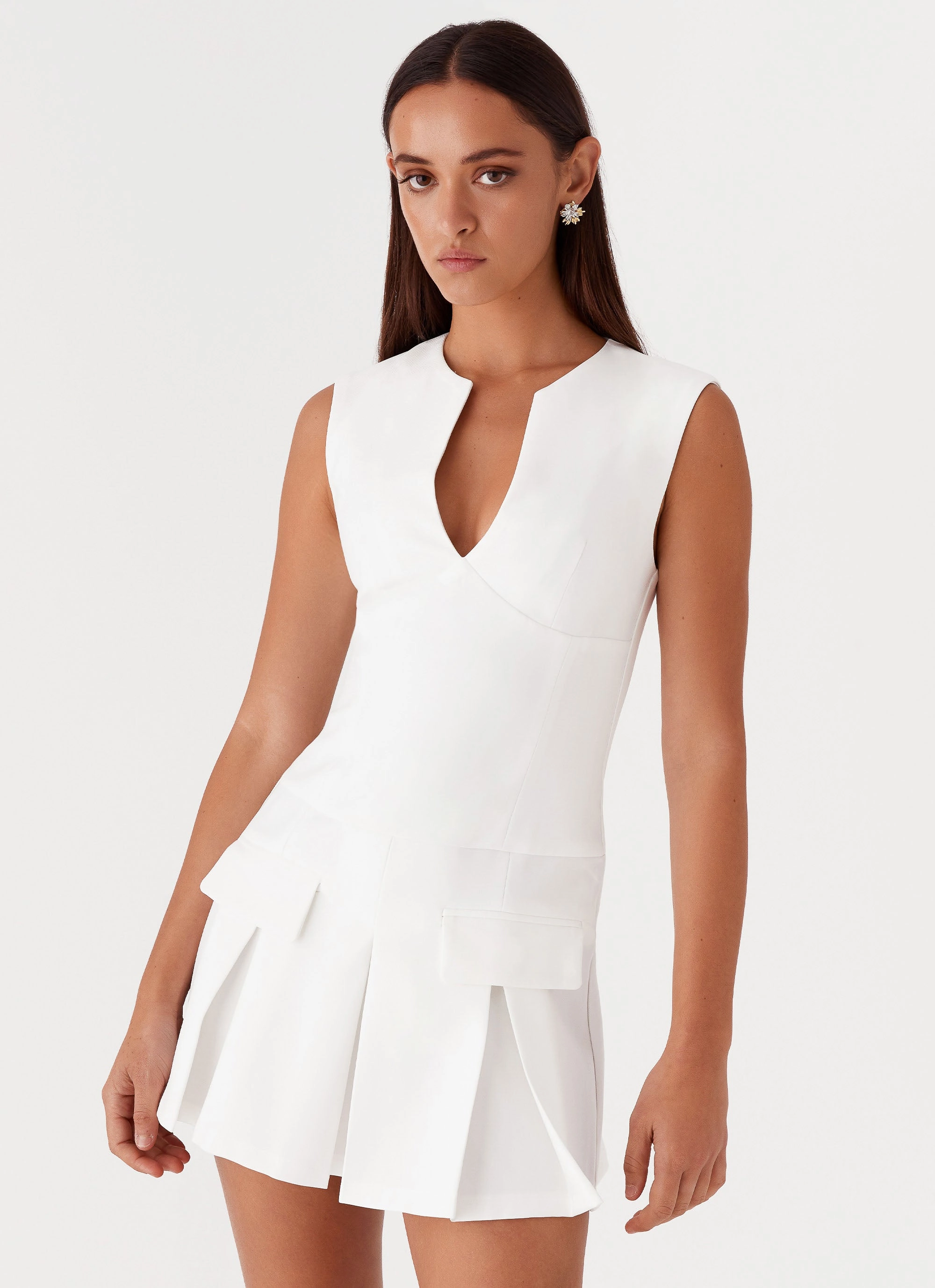 Classic Fit Cassia Mini Dress - White