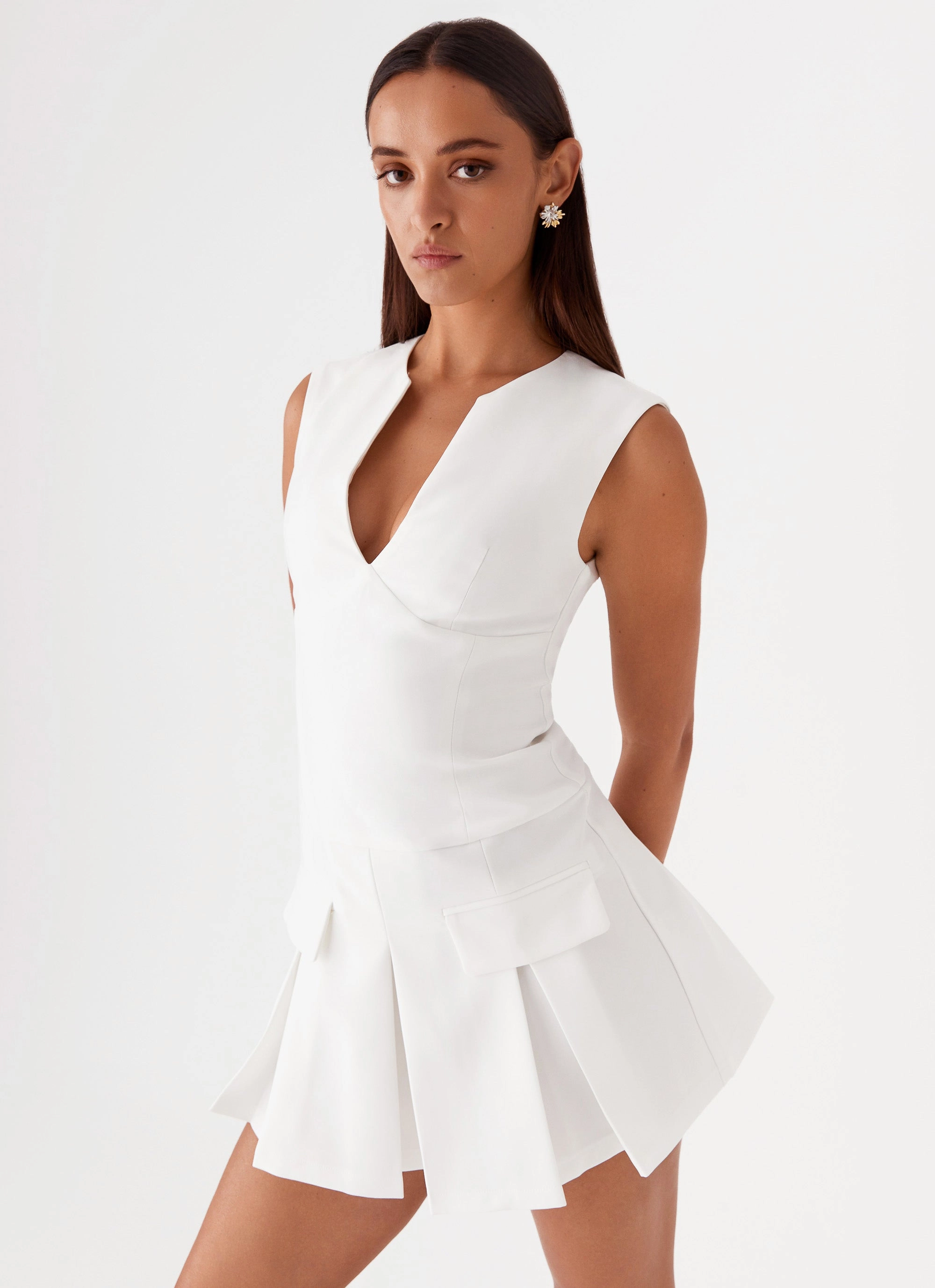 Cassia Mini Dress - White Cozy Mood