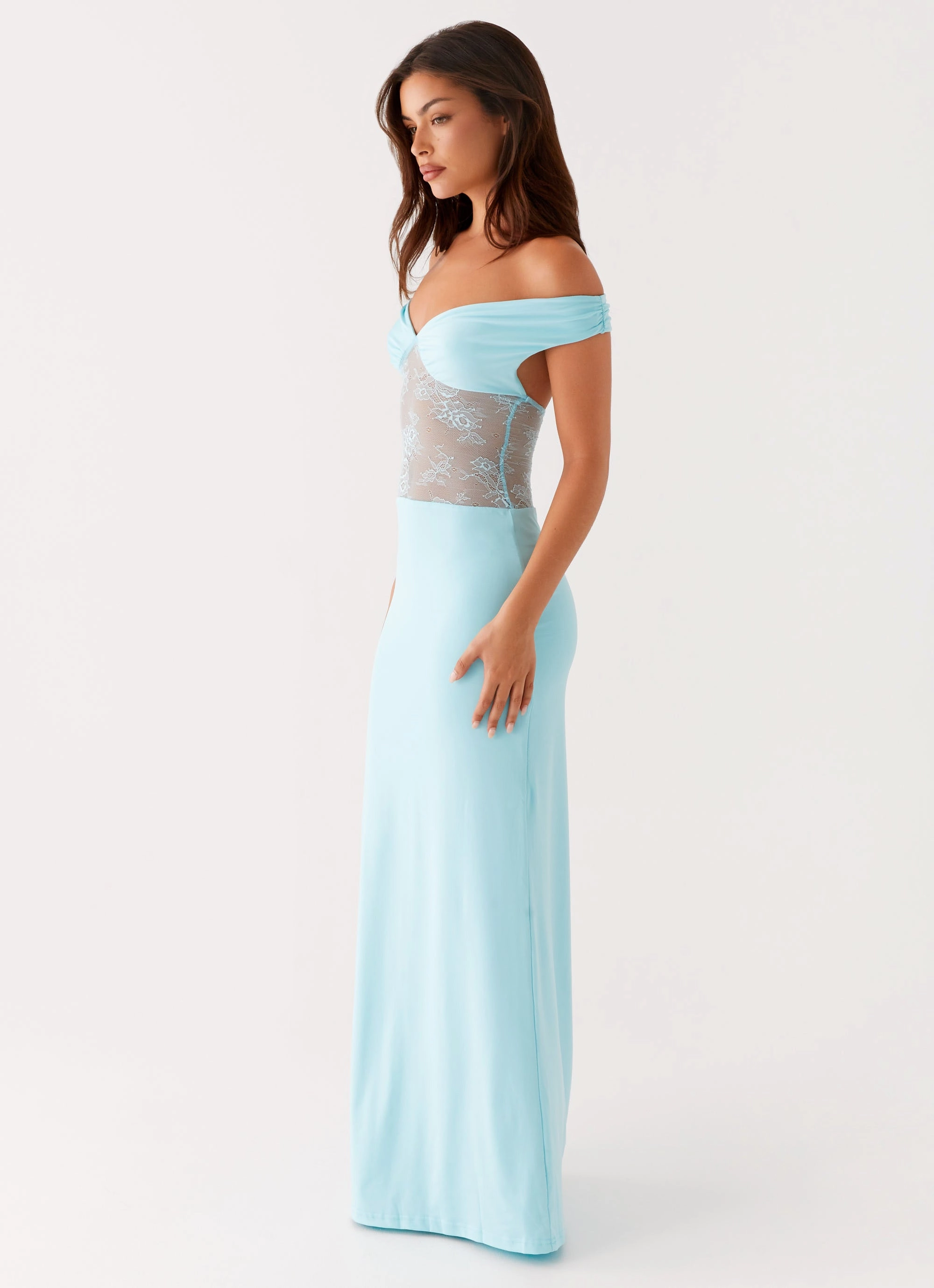 Infatuation Lace Maxi Dress - Turquoise Relax Flex