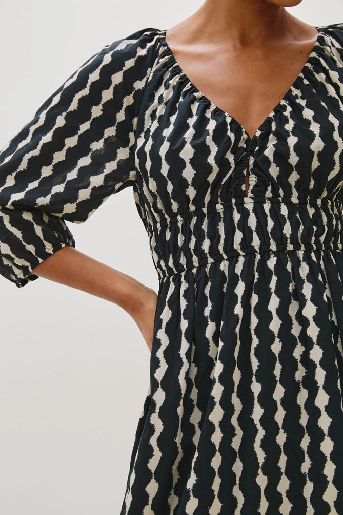 Premium Quality Paio Dress in Painted Noir