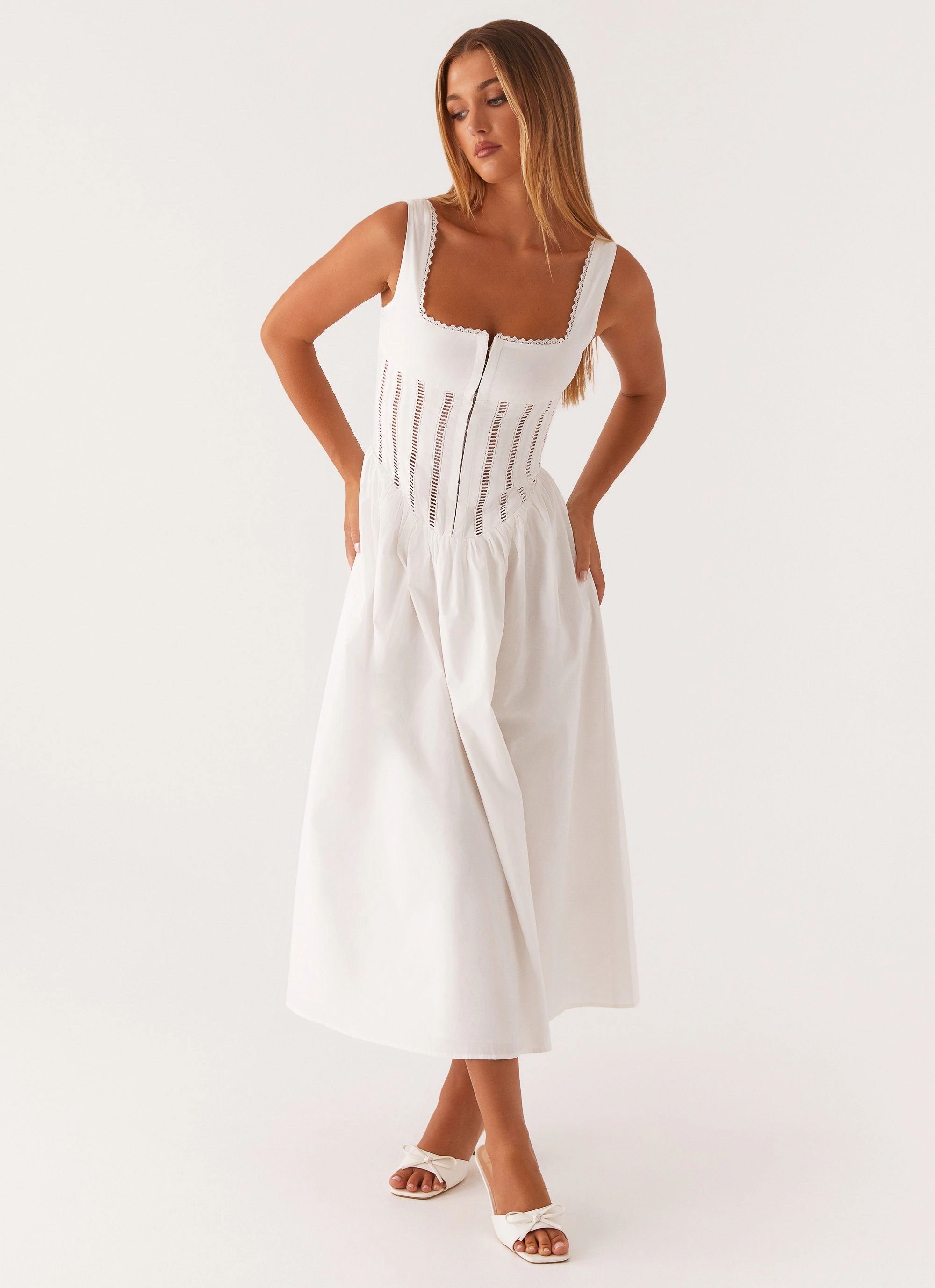 Classic Appeal Waiting On You Midi Dress - White