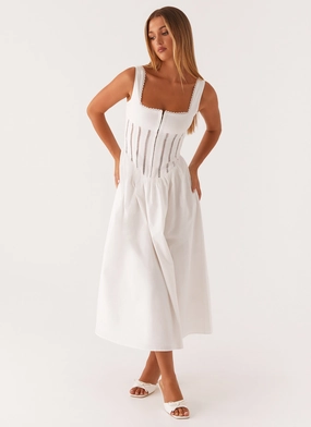 Classic Appeal Waiting On You Midi Dress - White