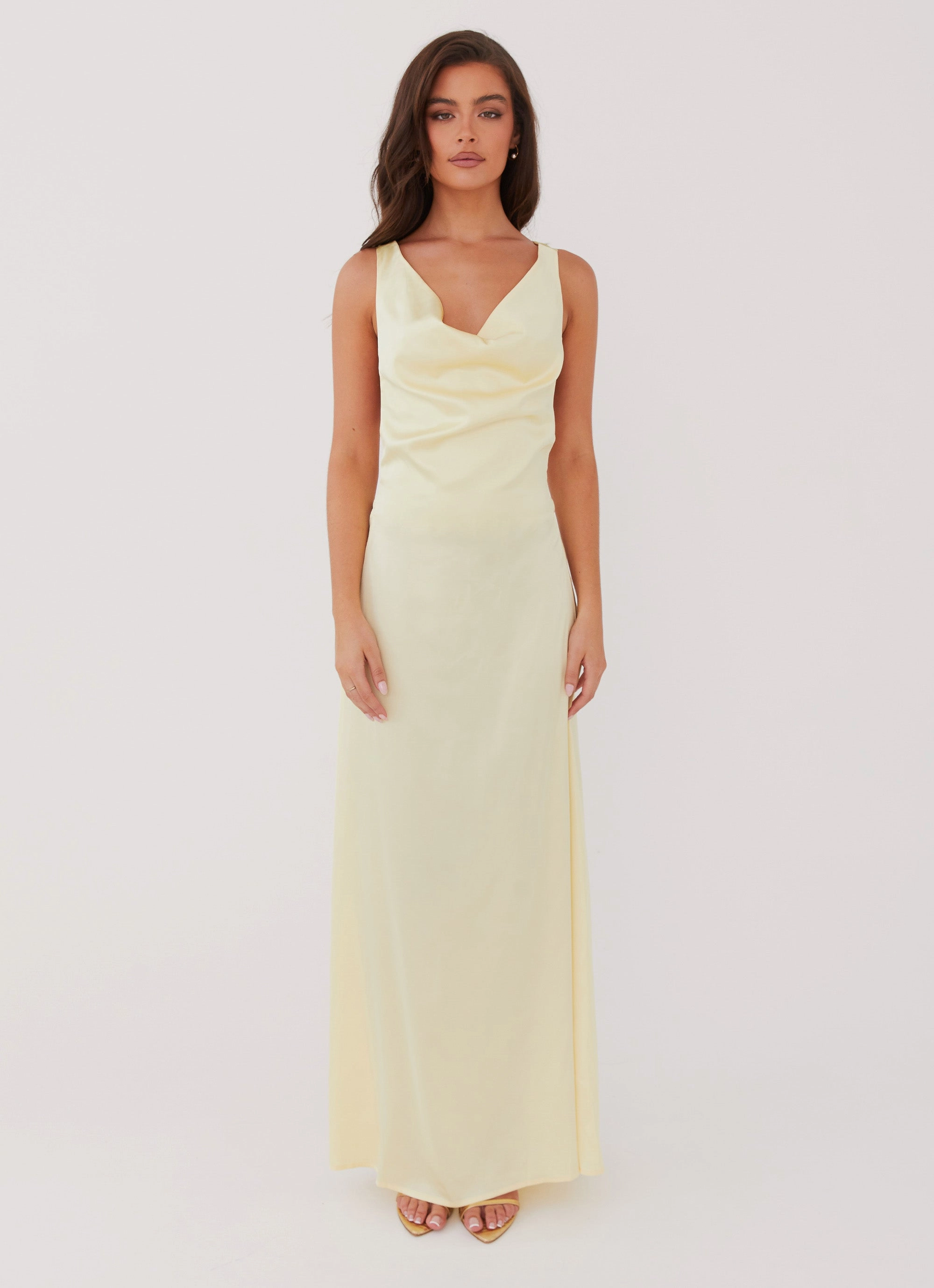 Tall Girl Evening Chic Musa Maxi Dress - Lemon