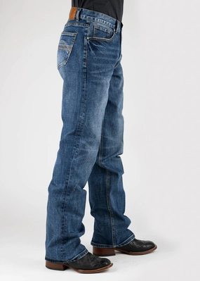 Comfy Touch Work Ready Soft Tin Haul Mens Regular Joe Seam Back Blue Cotton Blend Jeans