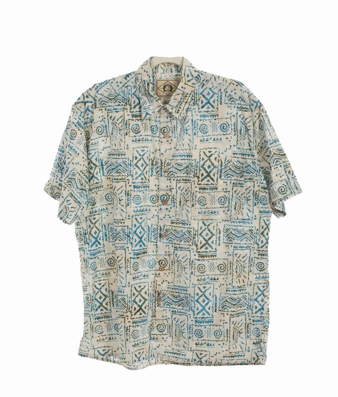 Scully Mens Special Batik Off White 100% Cotton S/S Shirt Professional Look Unisex Choice