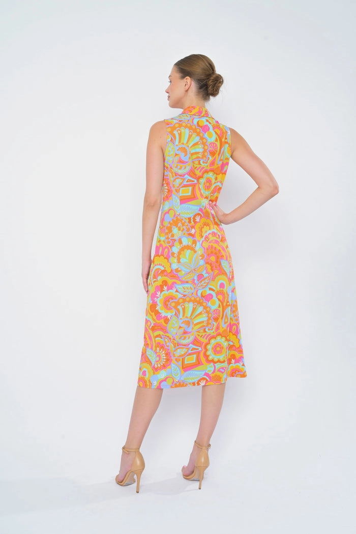 Adrianne Dress in Rainbow Beach Coastal Soft Bow Glow