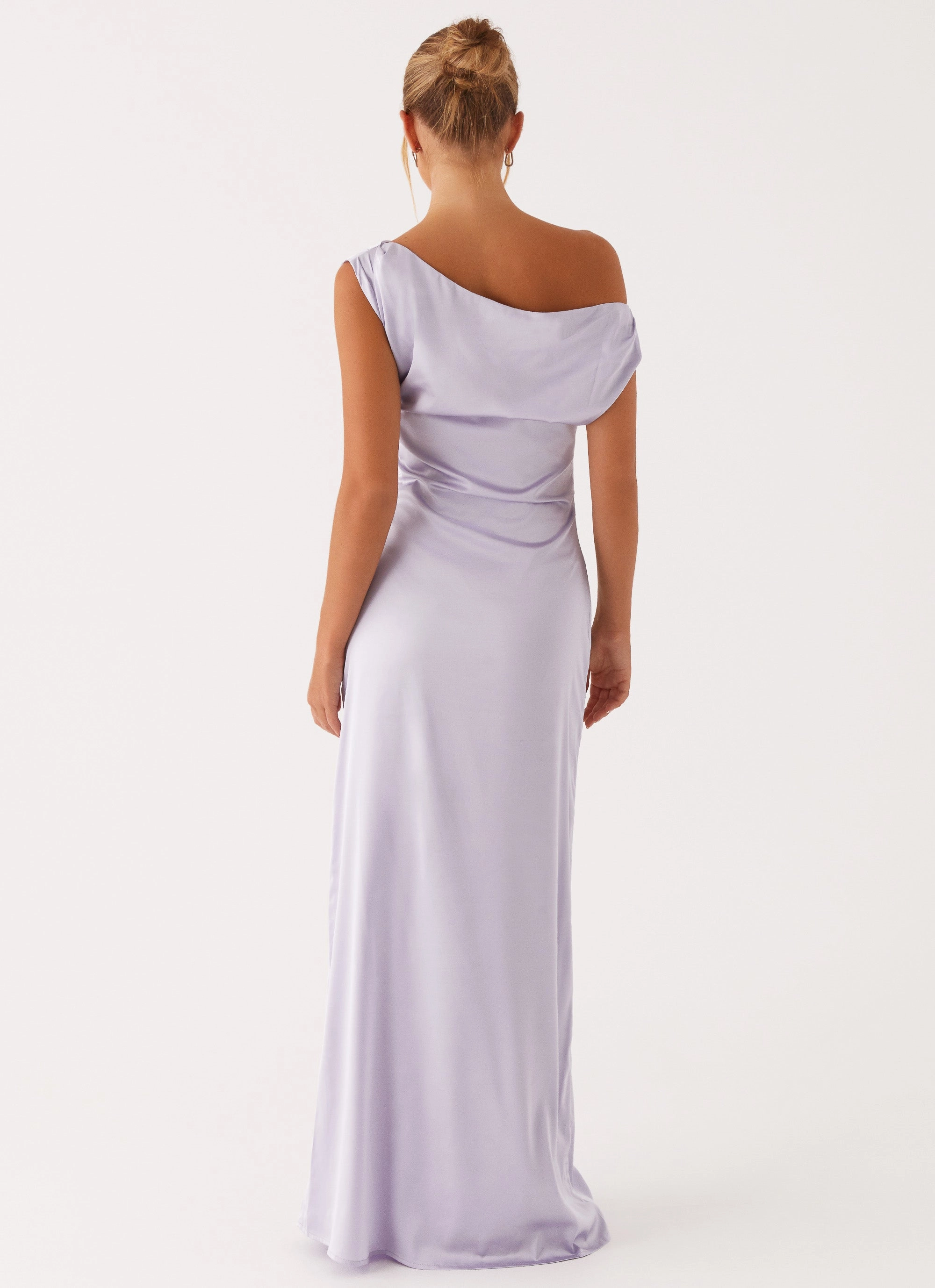 Heart Of Glass Satin Maxi Dress - Lilac Silky-Feel
