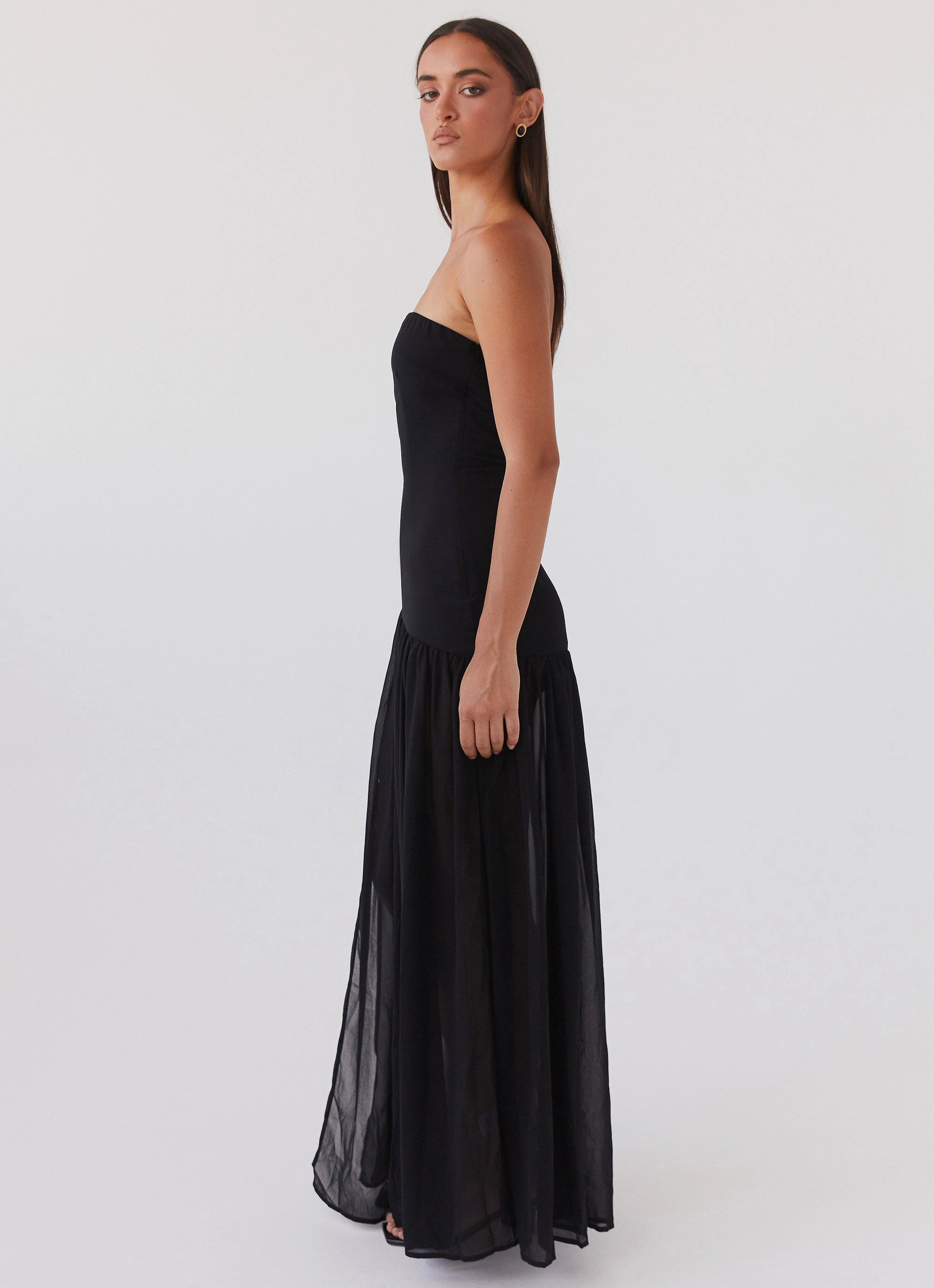 Eden Strapless Maxi Dress - Black Sophisticated Vibe