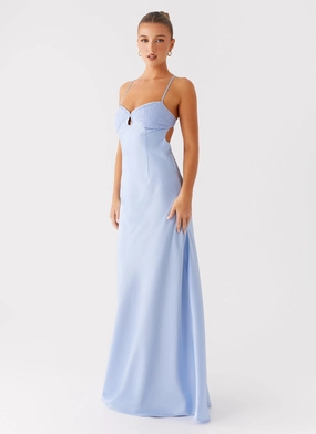 Boho Tone Chill Piece Joanie Maxi Dress - Blue