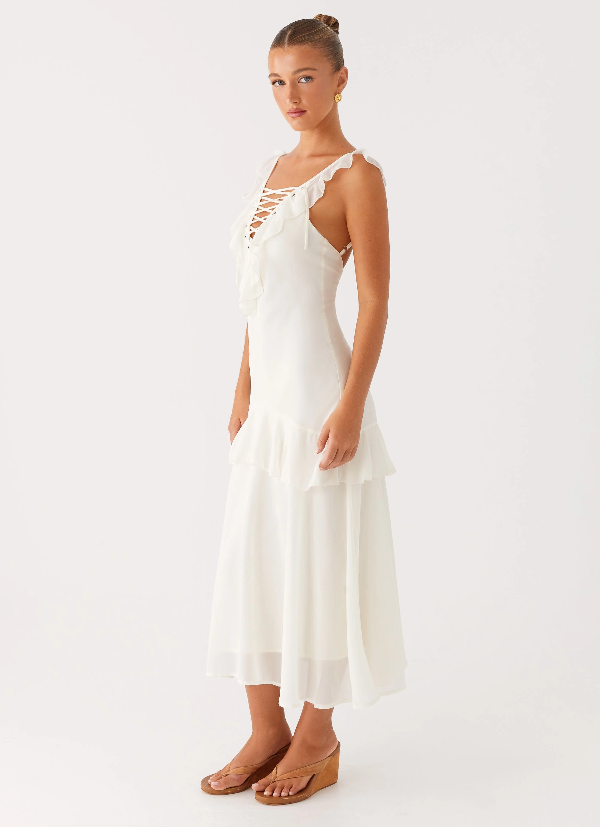 Celie Midi Dress - Ivory Breeze Grace Cozy Energy
