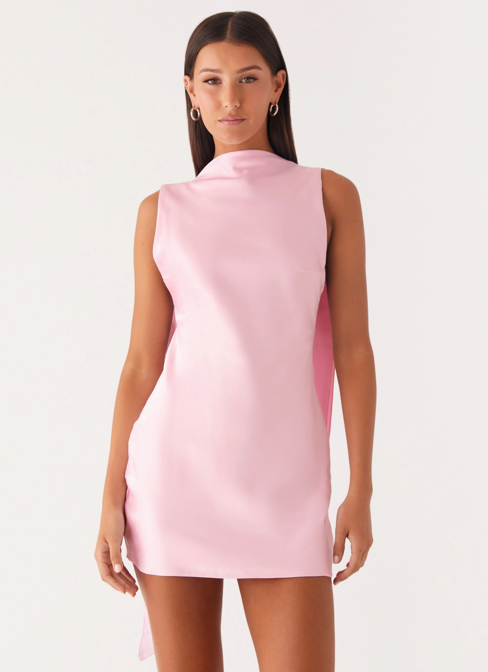 Cozy Energy Cerina High Neck Mini Dress - Pink