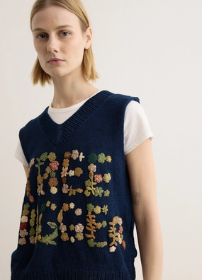 Gentle Stretch Waistband Wrinkle Recovery Fabric Party Knit Vest