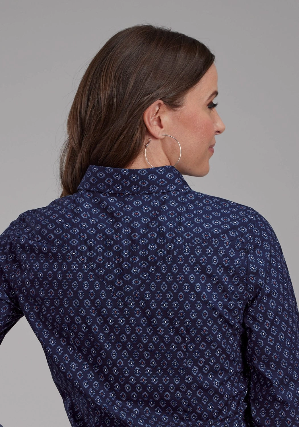 Snag Free Surface Roper Womens 2177 Aztecs Blue 100% Cotton L/S Shirt