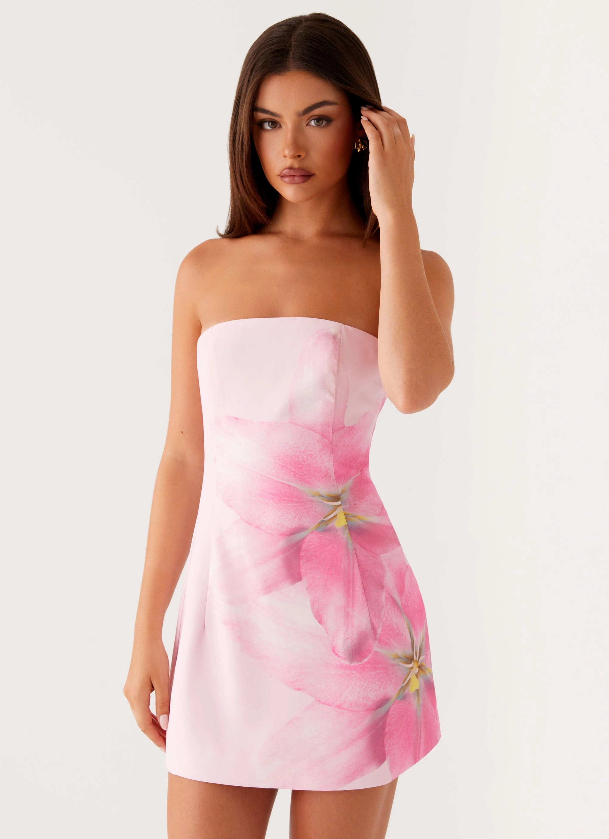 Sugar Rush Strapless Mini Dress - Pink Clean Chic Happy Glow
