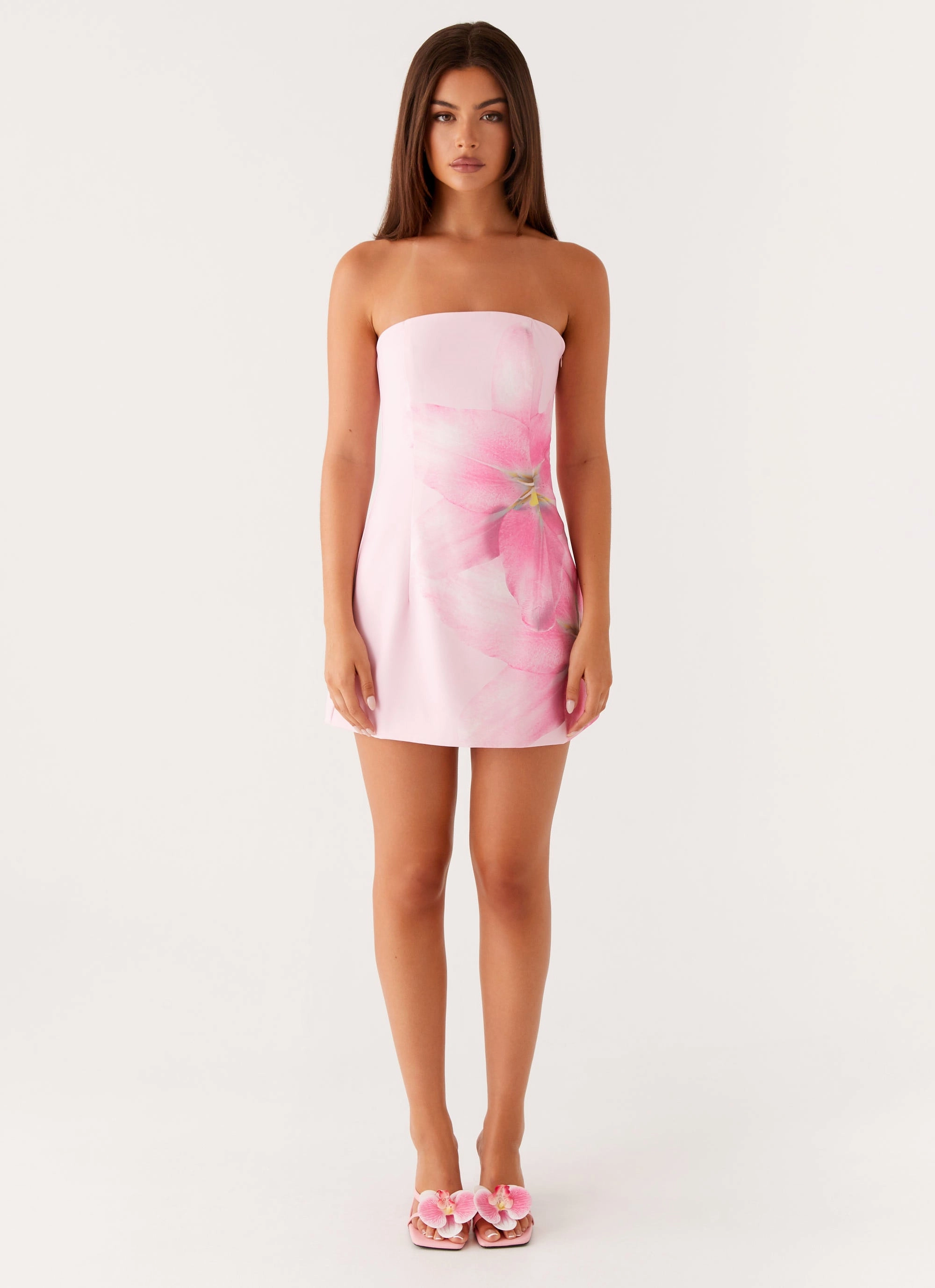 Lounge Vibes Tailored Layers Sugar Rush Strapless Mini Dress - Pink