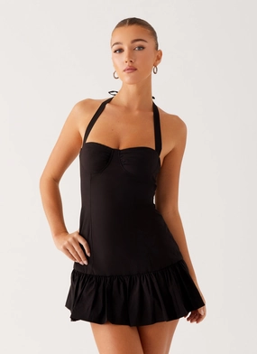 Smooth-Lining Flattering Shape Look Cheryl Bustier Mini Dress - Black
