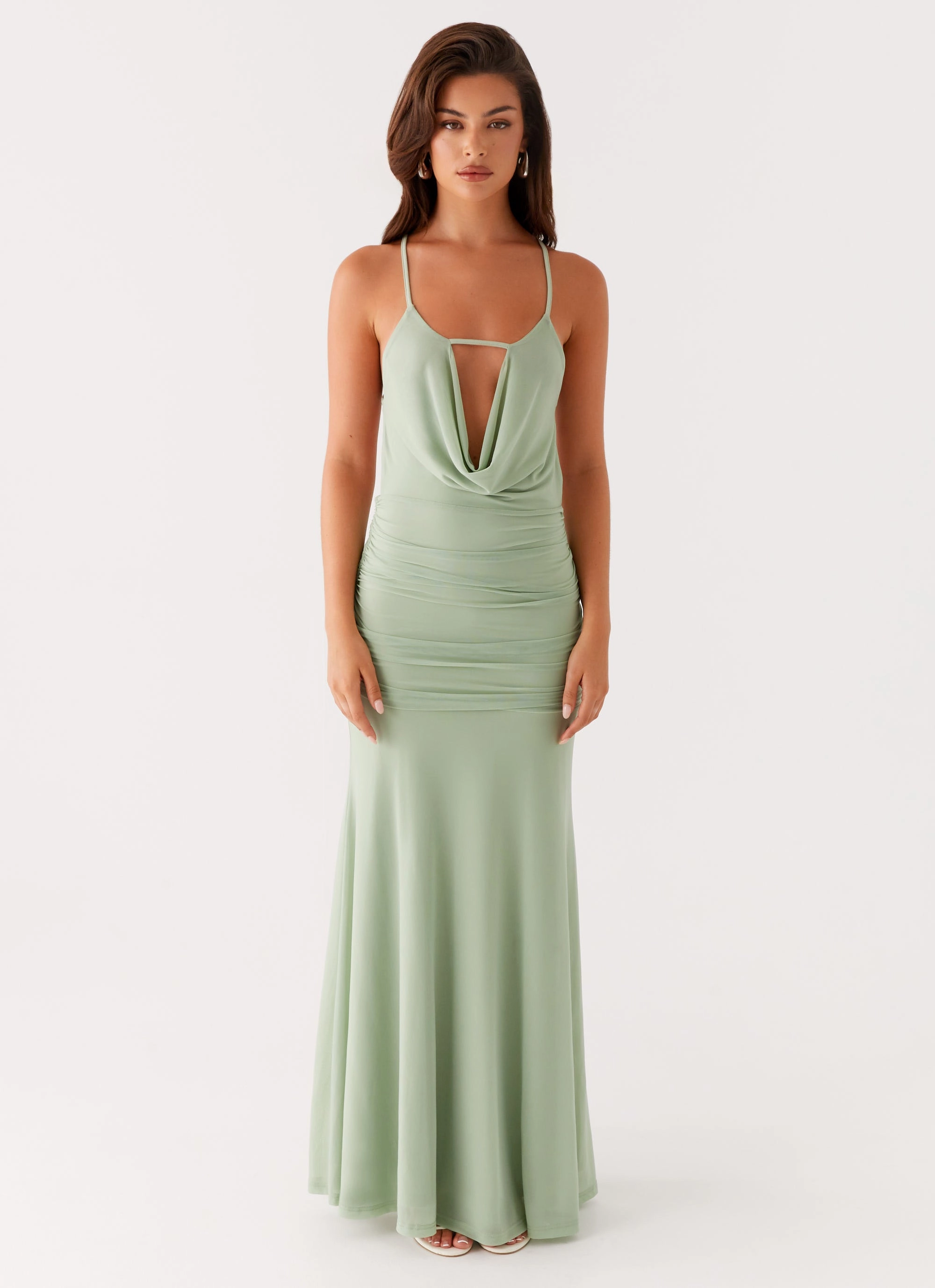 Fitted Shape Bust-Enhancing Norah Maxi Dress - Sage