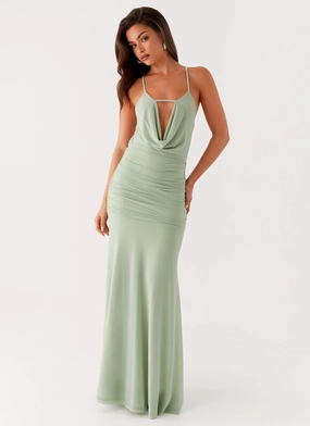 Norah Maxi Dress - Sage Silky Shape