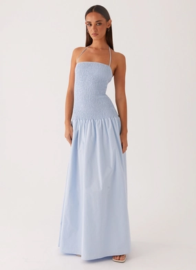 Zahra Maxi Dress - Blue Timeless Design Zip Ease