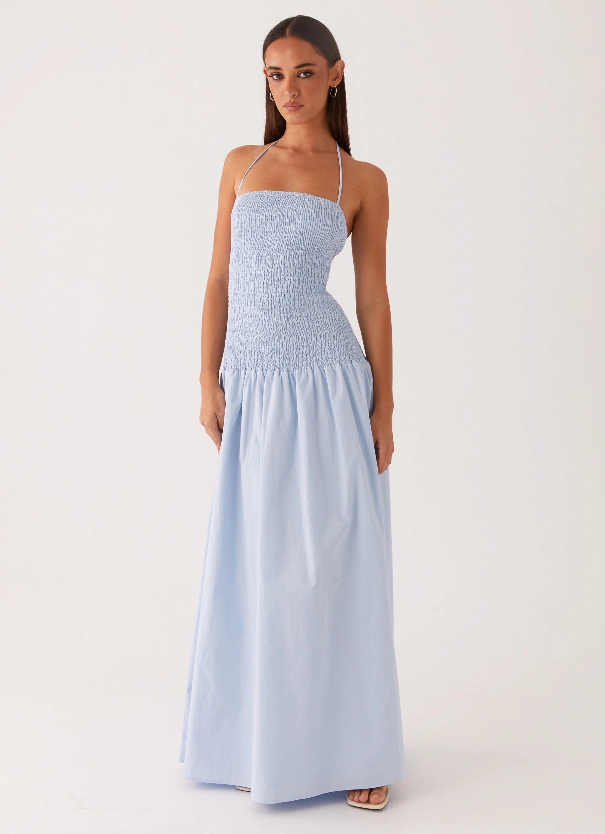 Zahra Maxi Dress - Blue Timeless Design Zip Ease