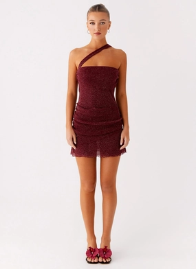 Misty Mesh Mini Dress - Maroon Casual Comfort