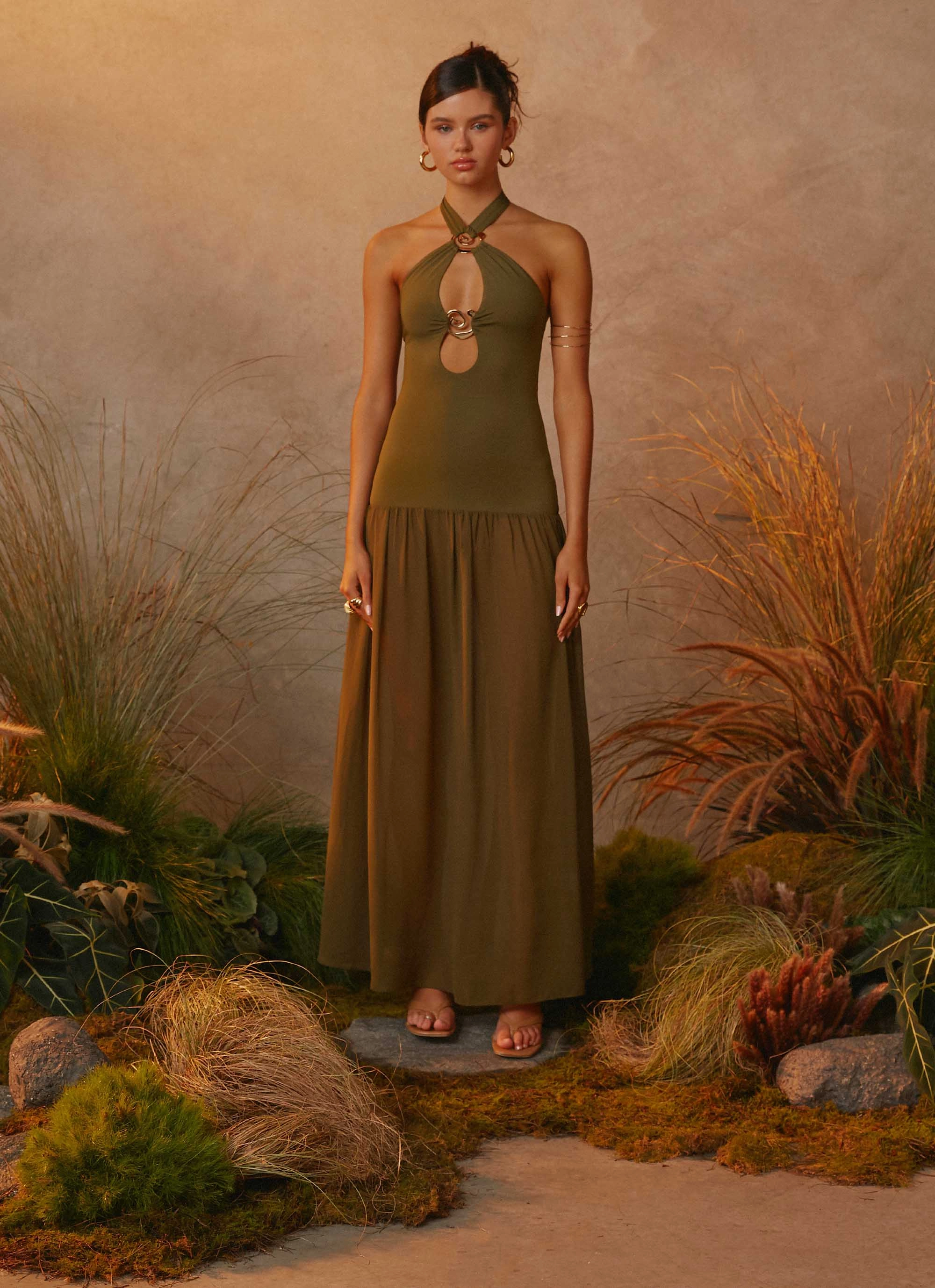 Cypress Kiss Maxi Dress - Khaki Light and breezy summer dress