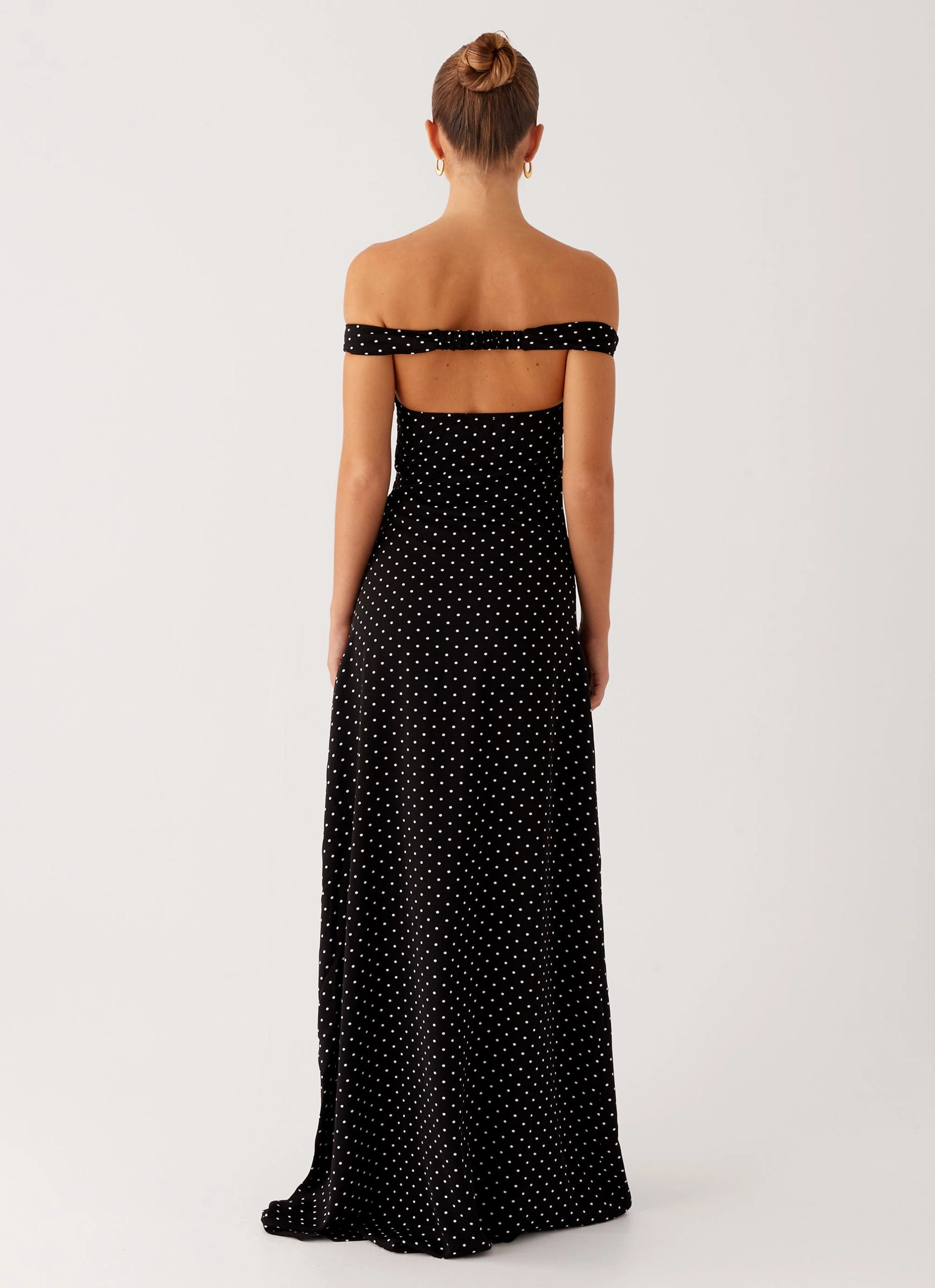 Melany Maxi Dress - Black Polka Dot Lightweight warm-weather dress