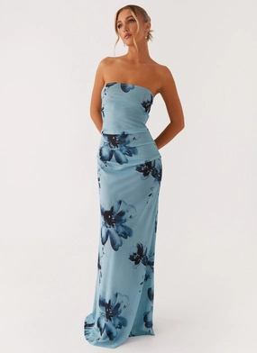 Smart and Chic Fit Clean Field Of Dreams Maxi Dress - Blue Black Floral