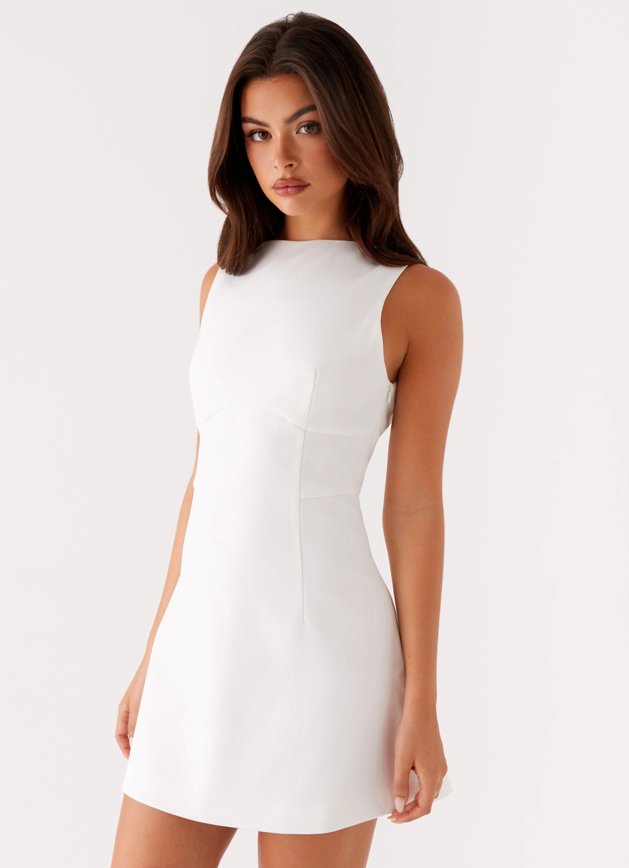 Comfortable and Fashionable Feminine flowing piece Lulita Mini Dress - White
