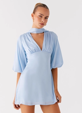 Mary Mini Dress - Blue Semi Fit