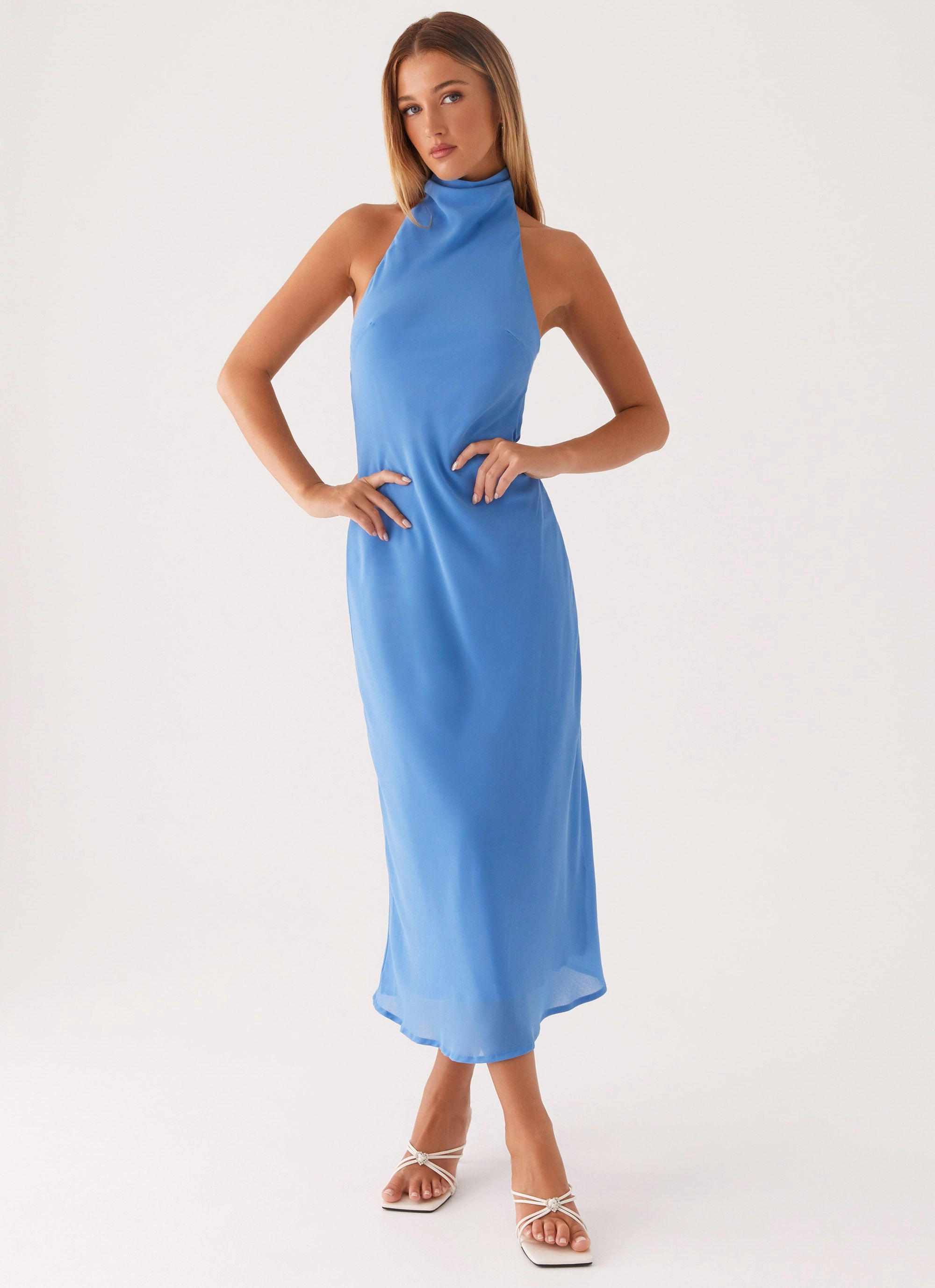 Shelly Midi Dress - Azure Peach Tone